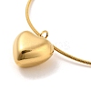 Ion Plating(IP) 304 Stainless Steel Heart Pendant Necklace with Round Snake Chains for Women NJEW-G085-13G-2
