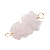10Pcs 5 Styles Constellation Natural Citrine & Gold Rutilated Quartz & Tiger Eye & Citrine & White Moonstone Copper Wire Wrapped Chip Beaded Connector Charms PALLOY-JF02905-07-4
