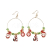 Christmas Theme Alloy Enamel Dangle Earrings EJEW-B068-01G-03-2
