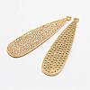 Teardrop Brass Micro Pave Cubic Zirconia Pendants ZIRC-L053-23G-2