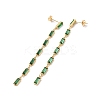 Cubic Zirconia Rectangle Dangle Stud Earrings EJEW-P206-03G-01-2
