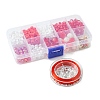 DIY Round Acrylic & Glass Beads Bracelets Jewelry Kits DIY-FS0006-29D-2