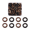 200Pcs 2 Colors Dyed Wood Jewelry Findings Coconut Linking Rings COCO-CD0001-01-1
