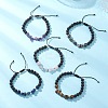 Natural Mixed Gemstone & Lava Rock Beads Braided Bead Bracelets for Women BJEW-JB12924-2