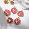 Golden Plated Alloy Enamel Charms X-ENAM-S118-08F-5