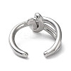 Rack Plating Brass Knot Open Cuff Rings for Women RJEW-Q777-02P-3