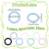 28Pcs 7 Colors Ring Silicone Focal Beads SIL-NB0001-51-2