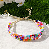 Rondelle Glass Seed Bead Braided Bead Bracelets WP2117-3