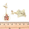 Christmas Alloy Enamel Dangle Stud Earrings EJEW-F399-04B-G-2