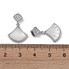 Brass & Shell & Clear Cubic Zirconia Pendants KK-G497-17P-3