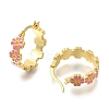 Rack Plating Flower Brass Hoop Earrings EJEW-H016-41G-02-2