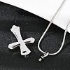 304 Stainless Steel Cross Pendant Pet Urn Ashes Necklaces LS-NJEW-S455-02P-5