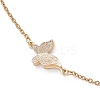 304 Stainless Steel Butterfly Link Chain Anklets for Women AJEW-AN00700-4