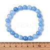 Natural Dyed Aquamarine Round Beads Stretch Bracelets for Women AP1591-3-3
