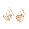 Brass Pave Clear Cubic Zirconia Toggle Clasps KK-E068-VC161-2