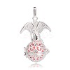 Silver Color Plated Brass Hollow Round Cage Pendants LS-KK-J248-03S-2