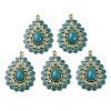 Tibetan Style Alloy with Acrylic Pendants PALLOY-F319-05C-AG-1