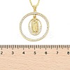 Brass Micro Pave Clear Cubic Zirconia Ring Pendant Necklaces NJEW-P322-A03-G-5