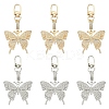 3Pcs Alloy Rhinestone Butterfly Pendant Decorations HJEW-YW00206-2
