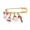 Santa Claus & Christmas Tree & Deer Alloy Enamel Charms Kilt Pins Brooch JEWB-BR00174-1