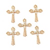 Brass Micro Pave Clear Cubic Zirconia Pendants KK-E068-VF240-4