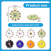 32Pcs 8 Colors Glass Seed Beaded Sunflower with Evil Eye Charms PALLOY-PH01782-2