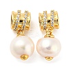 Rack Plating Brass Micro Pave Clear Cubic Zirconia Pendants X-KK-M258-11G-1