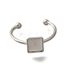 304 Stainless Steel Open Cuff Ring Components STAS-M057-01H-P-2