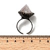 Natural Rose Quartz Irregular Nugget Open Cuff Rings G-A278-03AB-04-5