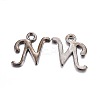 Gunmetal Plated Alloy Letter Pendants LS-X-PALLOY-J718-01B-N-1
