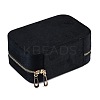 Italian Velvet Double Layers Jewelry Set Storage Zipper Boxes with Mirror Inside CON-G023-09F-2