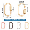   8Pcs 4 Colors Alloy Screw Carabiner Lock Charms FIND-PH0017-04-2