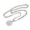 Teardrop with Father St. Benedict Pattern 201 Stainless Steel Pendant Necklaces for Men Women LS-NJEW-K283-19P-2
