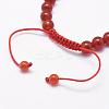 Natural Carnelian Braided Bead Bracelets BJEW-F276-G09-3
