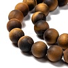 Natural Frosted Tiger Eye Round Bead Strands G-M064-8mm-02-3