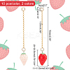 20Pcs 2 Colors Opaque Resin Simulation Strawberry Pendant Decorations for Keychain AJEW-AB00085-3