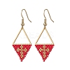 Handmade Glass Seed Beads Rhombus Dangle Earrings EJEW-MZ00542-3