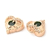 Brass & Glass & Cubic Zirconia Charms KK-G468-54G-03-2