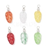 Gradient Color Baking Paint Glass Pendants PALLOY-JF04068-02-1