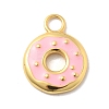 925 Sterling Silver Pink Enamel Pendants STER-Z012-01G-03-1