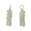 20Pcs 10 Styles Natural Mixed Stone Copper Wire Wrapped Pendants PALLOY-JF03976-2