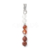 Faceted Round Natural Mixed Gemstone Beaded Pendants X-PALLOY-JF03529-2