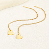 Geometric Circle Earrings with Tassel Studs 201 Stainless Steel Chain BK2334-1-1