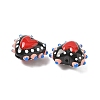 Baking Paint Glass Bumpy Beads Heart LAMP-V001-09F-3