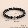 Glass Round Beaded Stretch Bracelets for Men Women OI3299-7-1