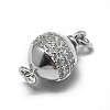 Anti-Tarnish Rhodium Plated 925 Sterling Silver Box Clasps STER-L057-008A-1