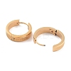 Ion Plating(IP) 304 Stainless Steel Textured Huggie Hoop Earrings for Women EJEW-C096-34G-2