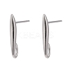 Anti-Tarnish Rhodium Plated 925 Sterling Silver Stud Earring Findings STER-K168-118P-1