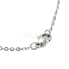 Non-Tarnish 201 Stainless Steel Cable Chain Heart with Couple Pendant Necklaces for Women NJEW-U005-01P-3