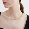 DIY Brass Curb Chains with Flat Round Charms Necklaces/Bracelets Making Kits DIY-BBC0002-37-4